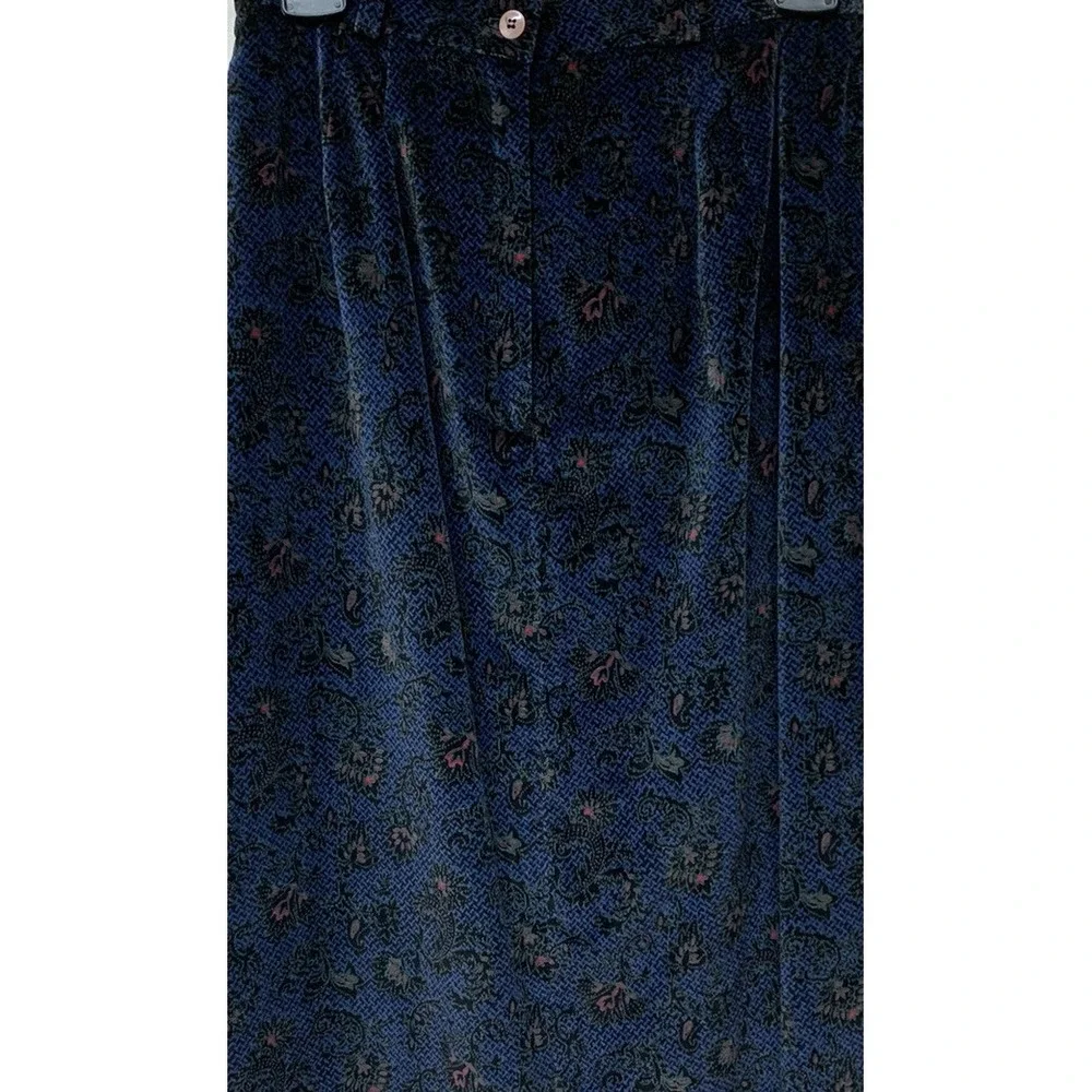 Vintage Breeches Long Modest Pencil Skirt Crushed Velvet Women's 27
